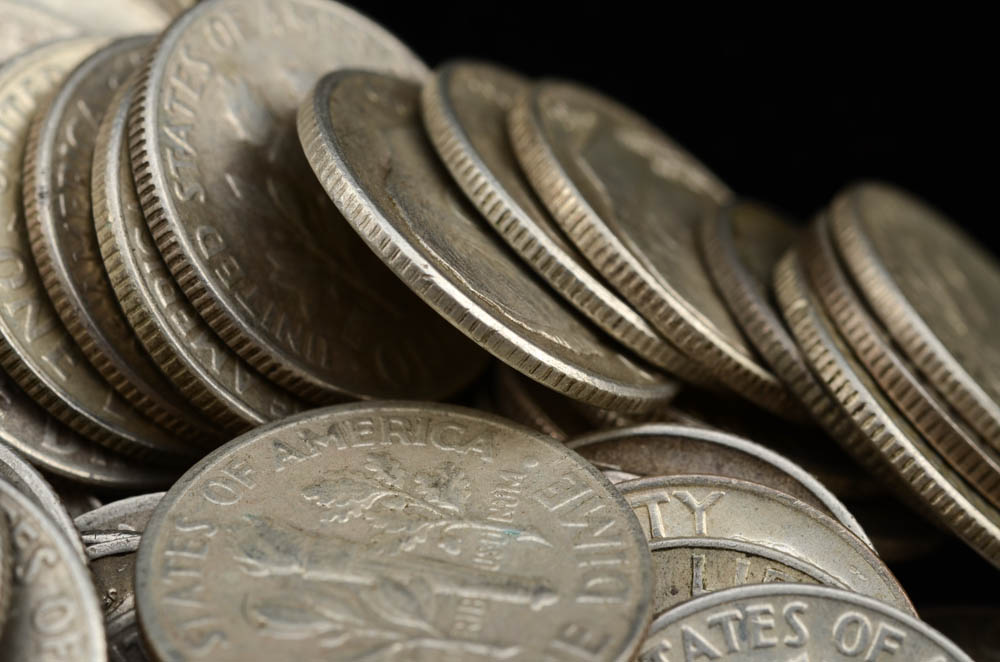 One Hundred Unsearched Silver Roosevelt Dimes