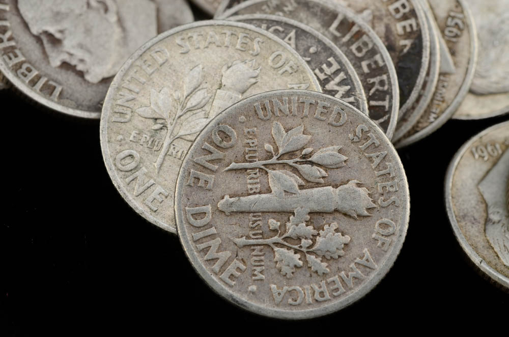 One Hundred Unsearched Silver Roosevelt Dimes