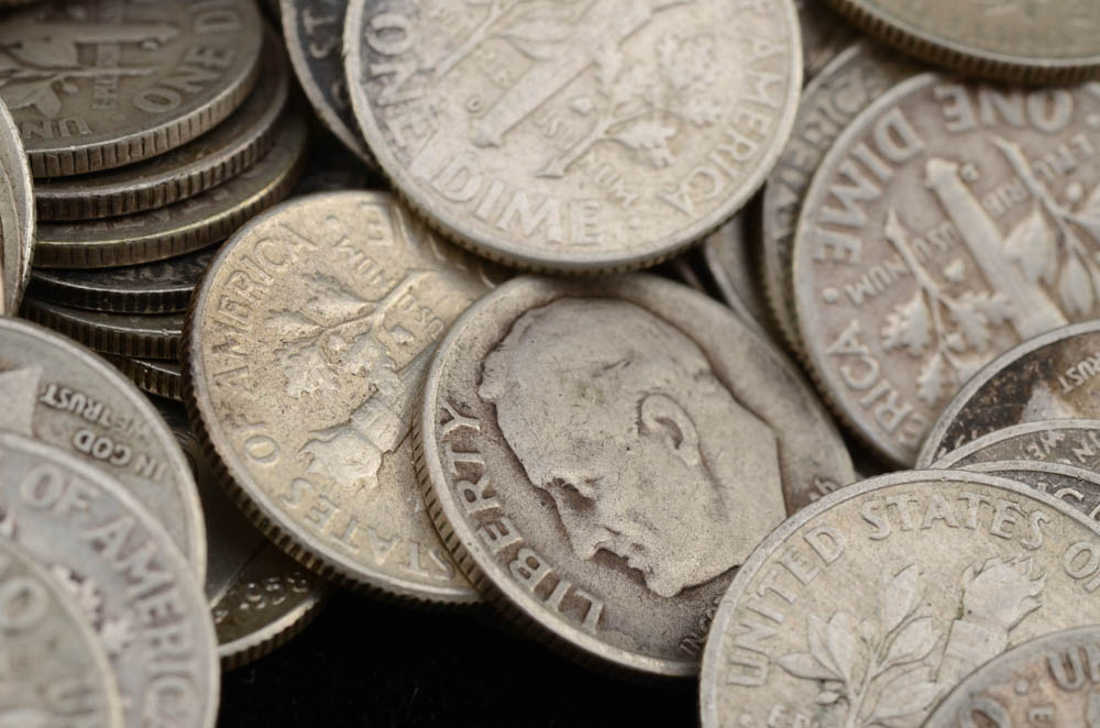 One Hundred Unsearched Silver Roosevelt Dimes