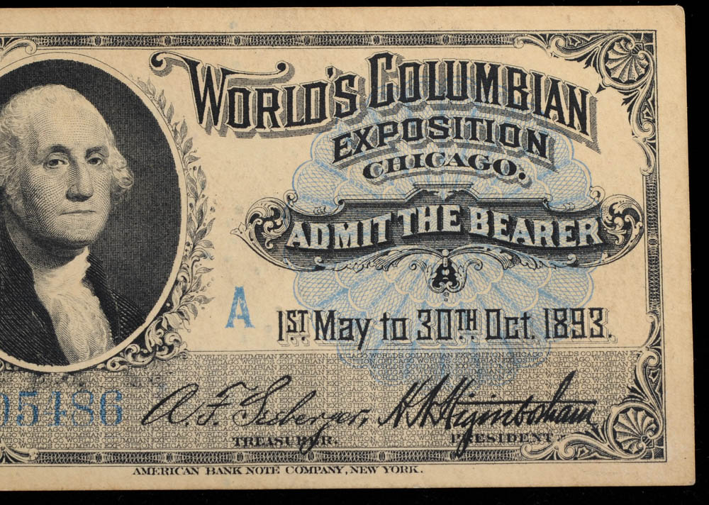 1893 World's Columbian Exposition Admission Ticket