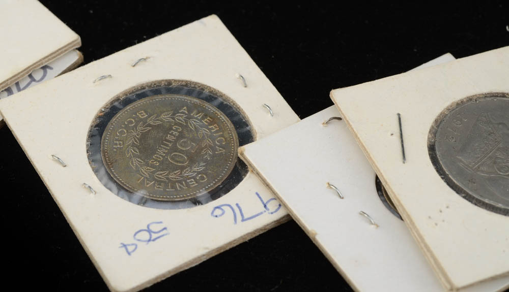 Group of (51) Pieces of Foreign Coins and Currency