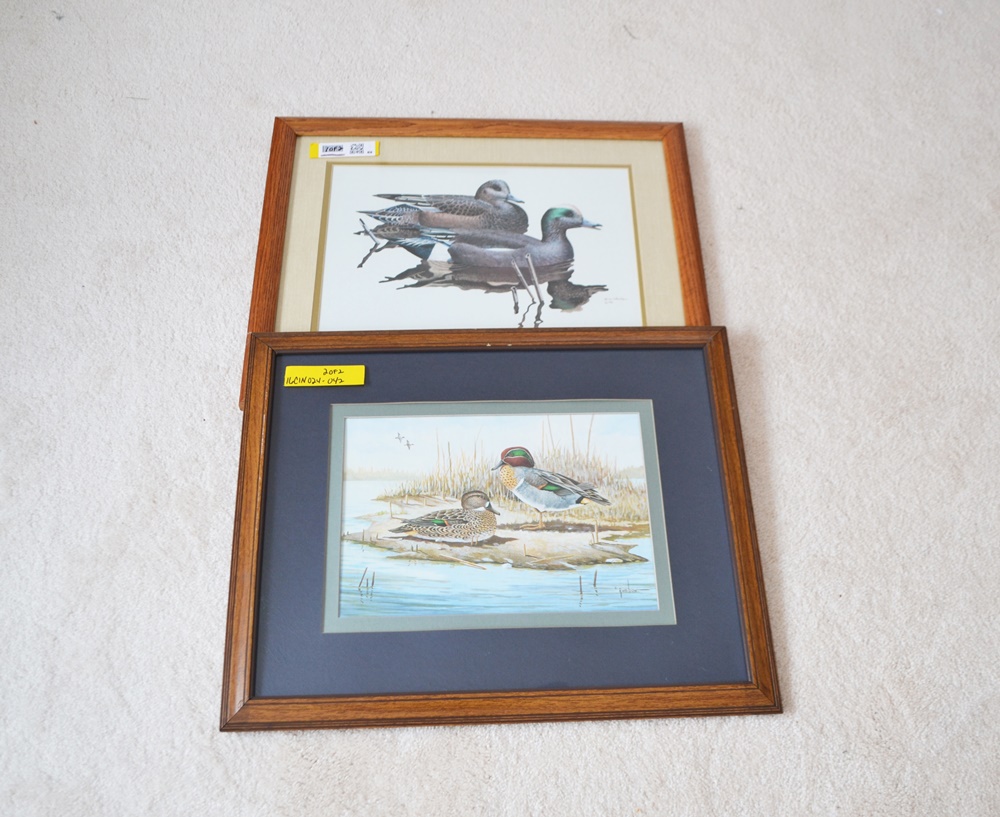 Pair Of Duck Themed Offset Lithographs