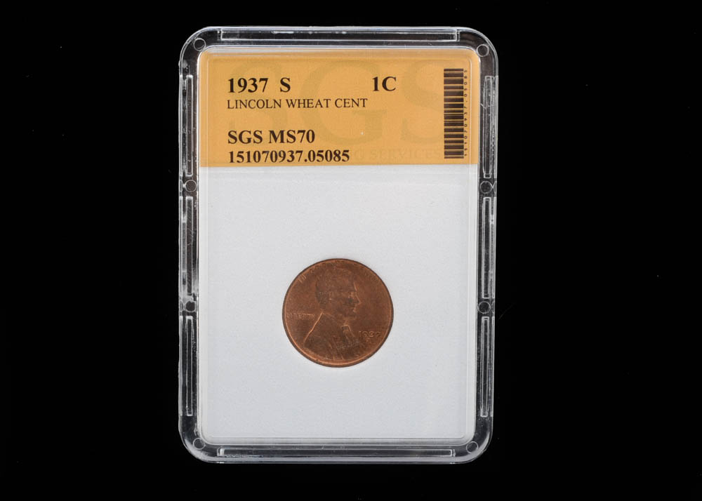 Graded 1937 S Lincoln Cent