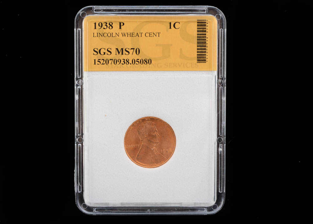 Graded 1938 P Lincoln Cent