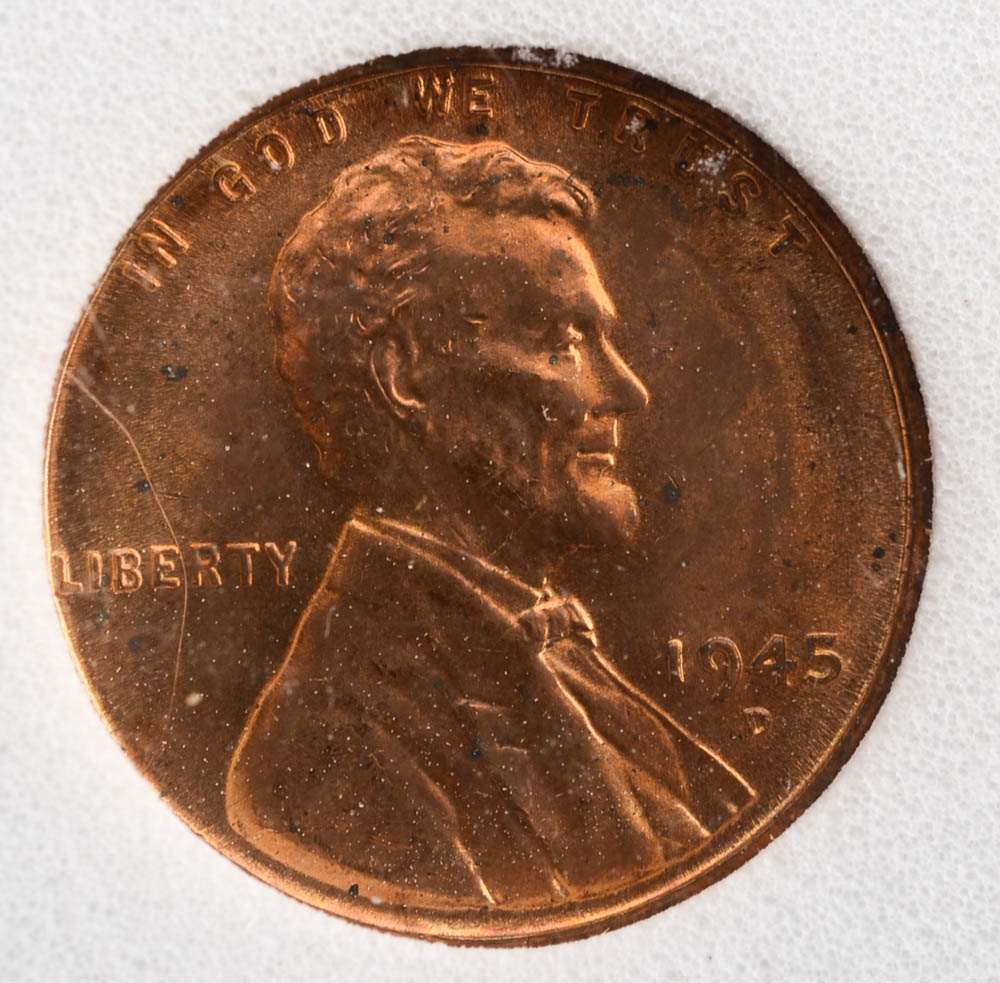 Graded 1945 D Lincoln Cent