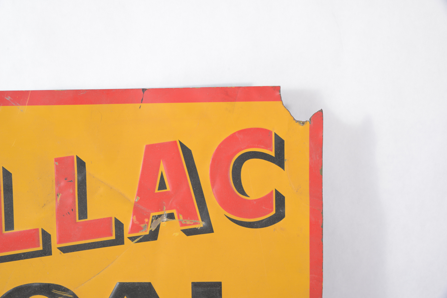 Vintage Cadillac Coal Metal Advertisement Sign