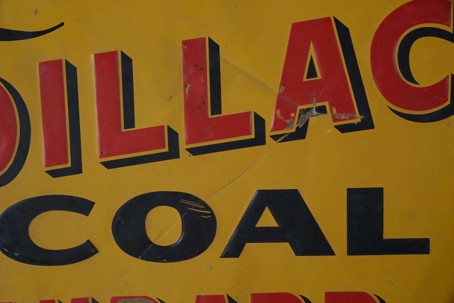 Vintage Cadillac Coal Metal Advertisement Sign