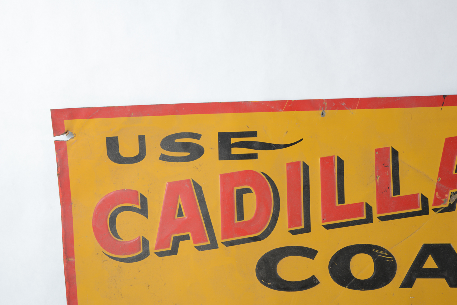 Vintage Cadillac Coal Metal Advertisement Sign