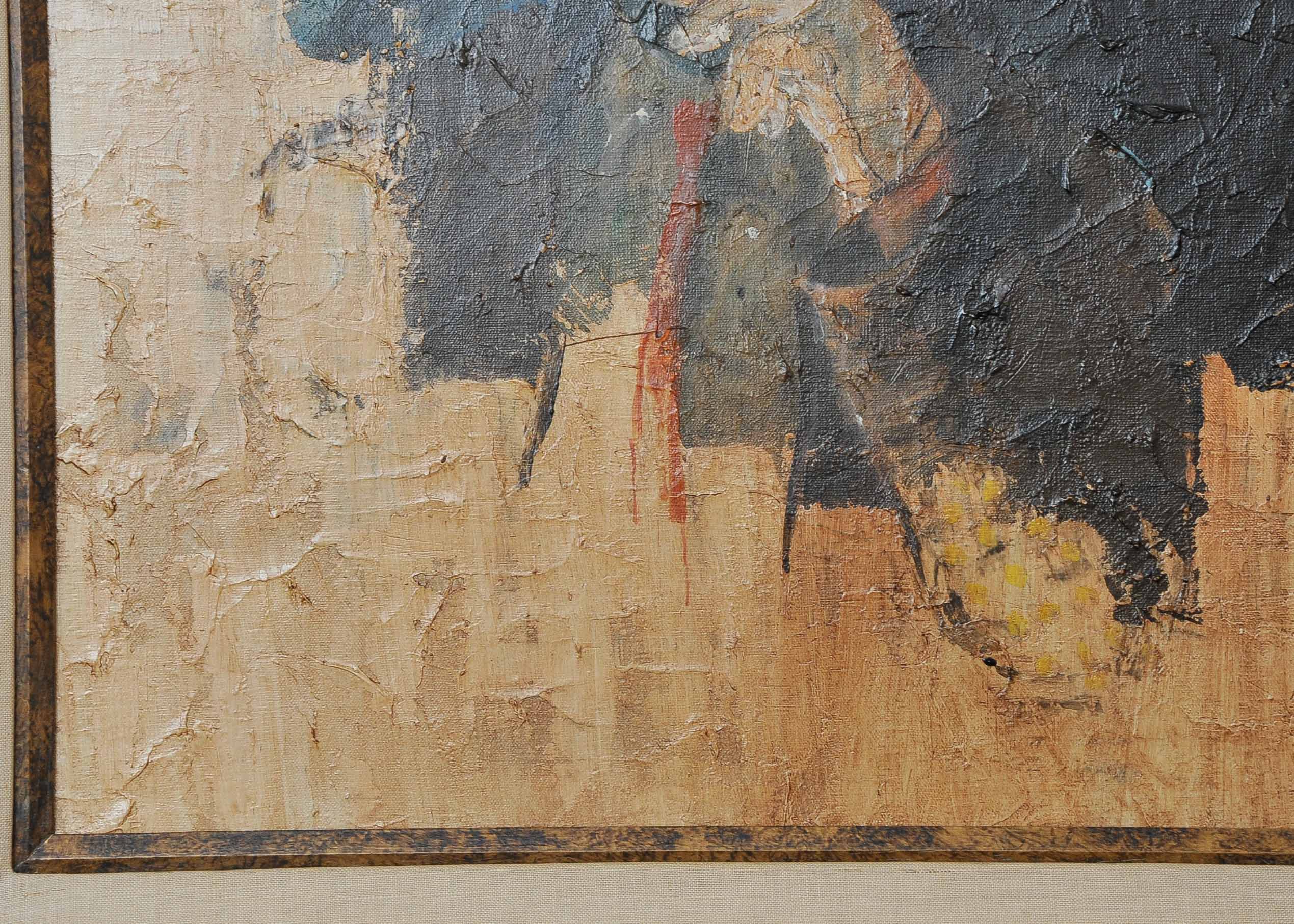 Oil on Canvas Painting of Pensive Clown