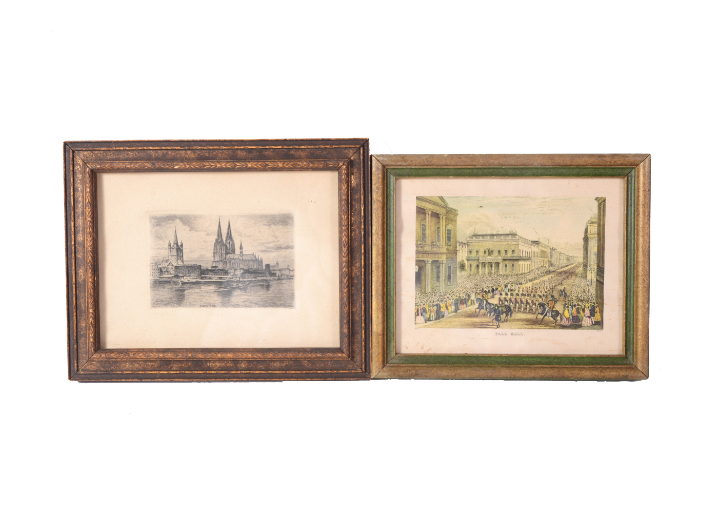 Pair of Framed Prints of European Cities