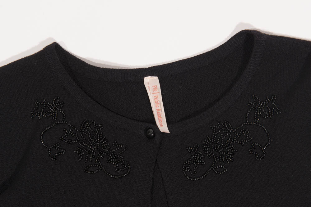 Black Beaded Cardigan