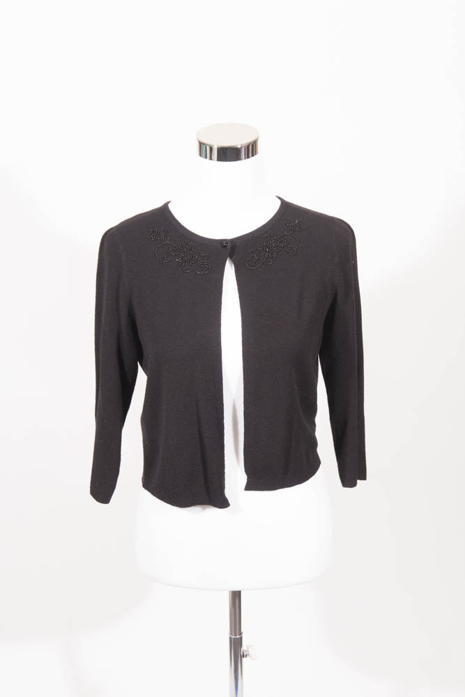 Black Beaded Cardigan