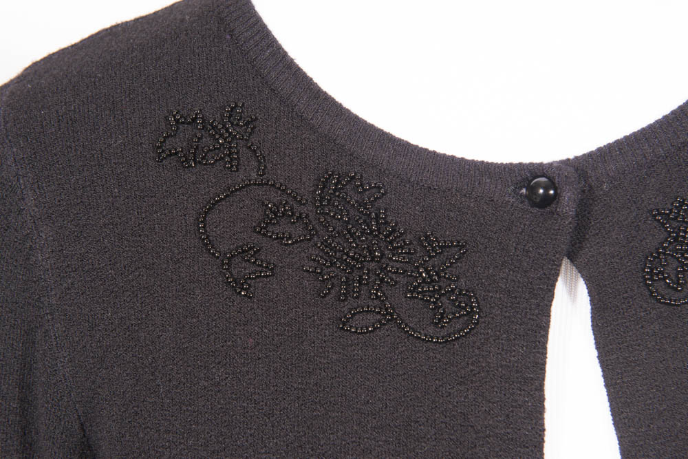 Black Beaded Cardigan