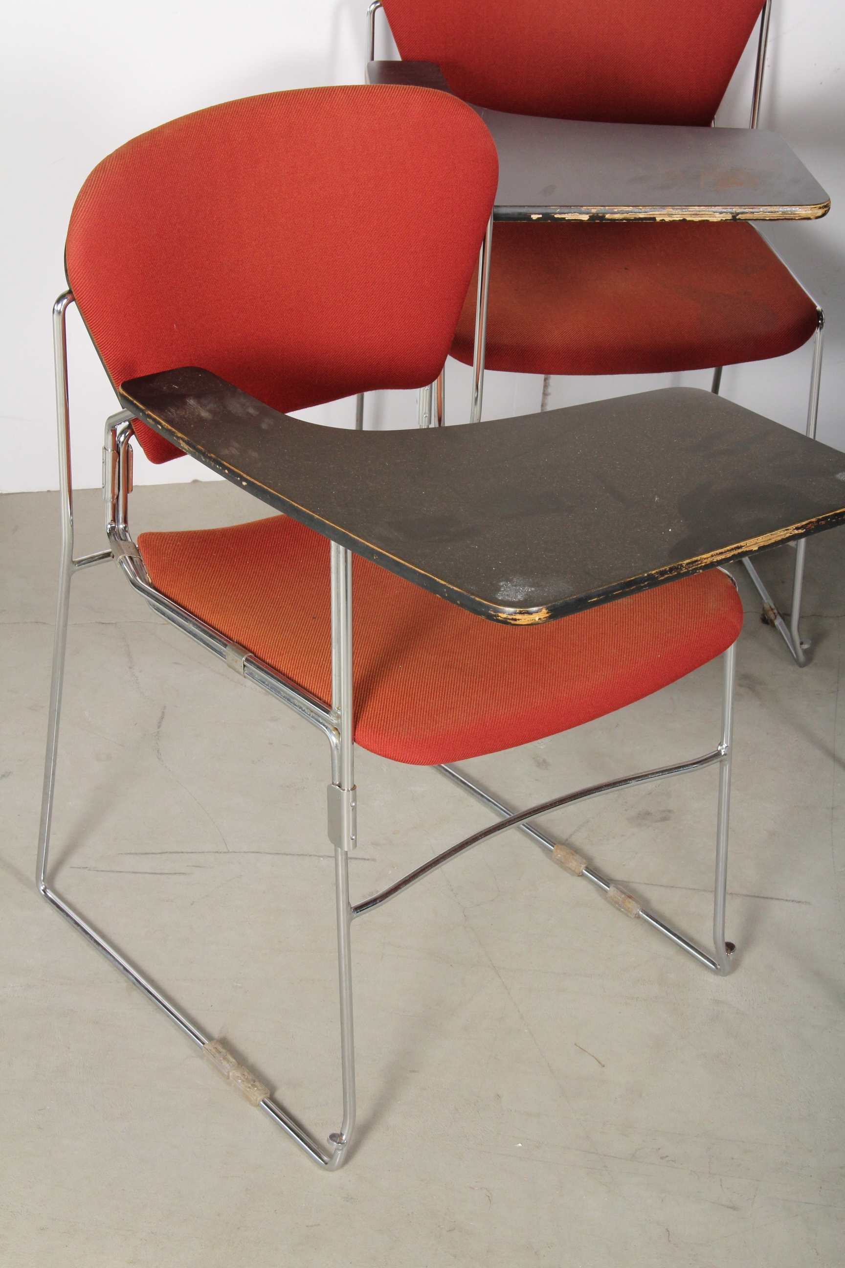 Six Vintage University Desk Chairs