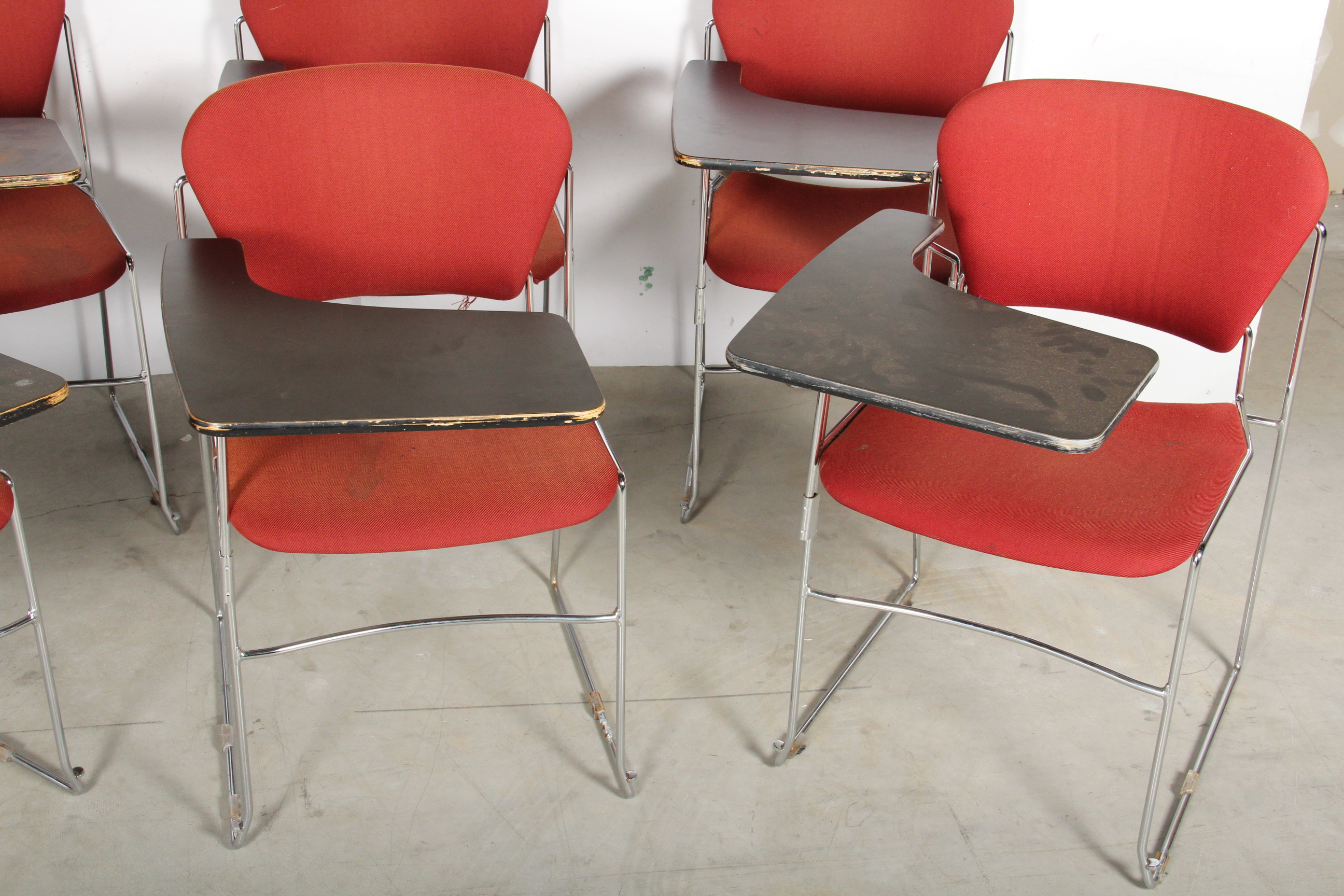Six Vintage University Desk Chairs