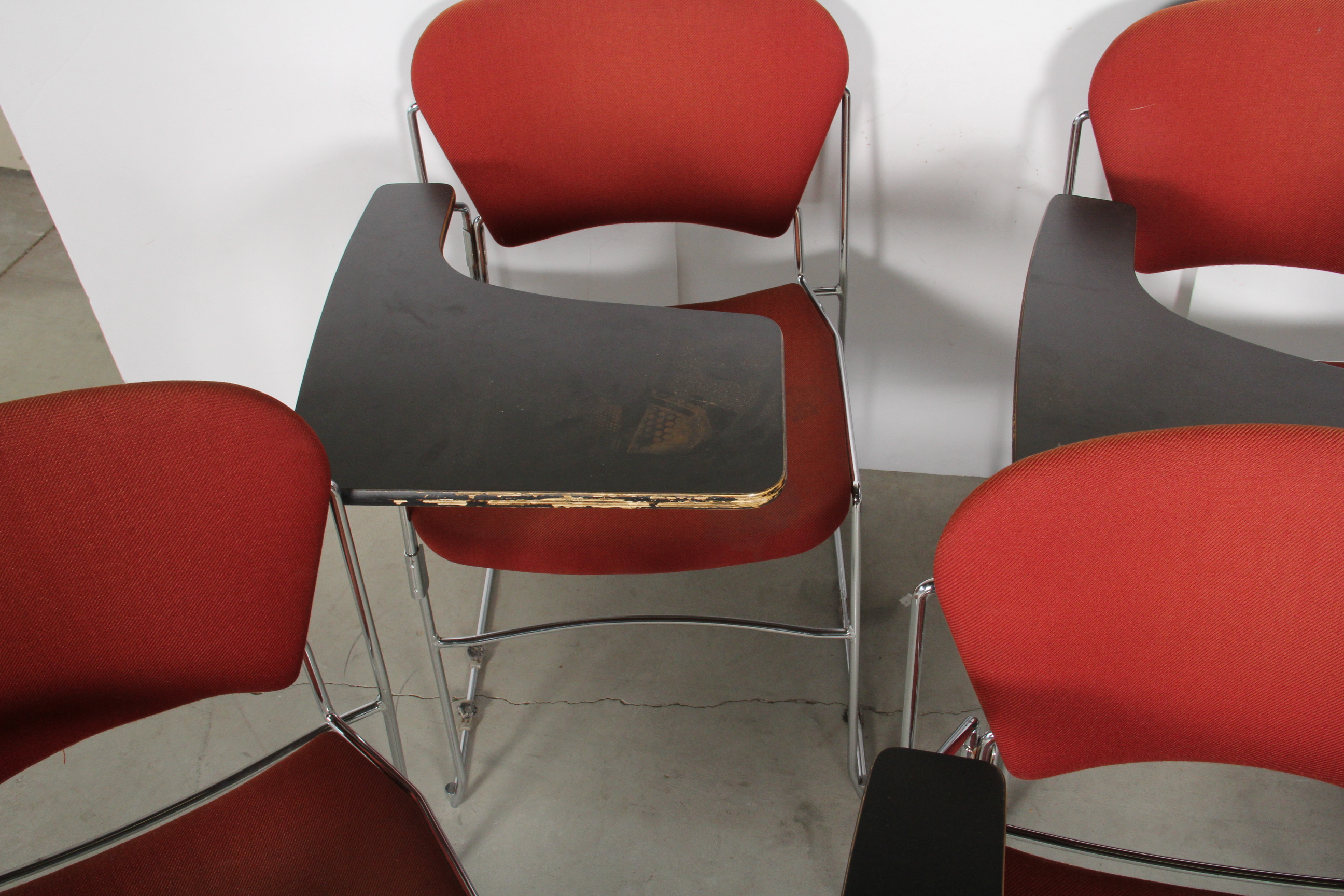 Six Vintage University Desk Chairs