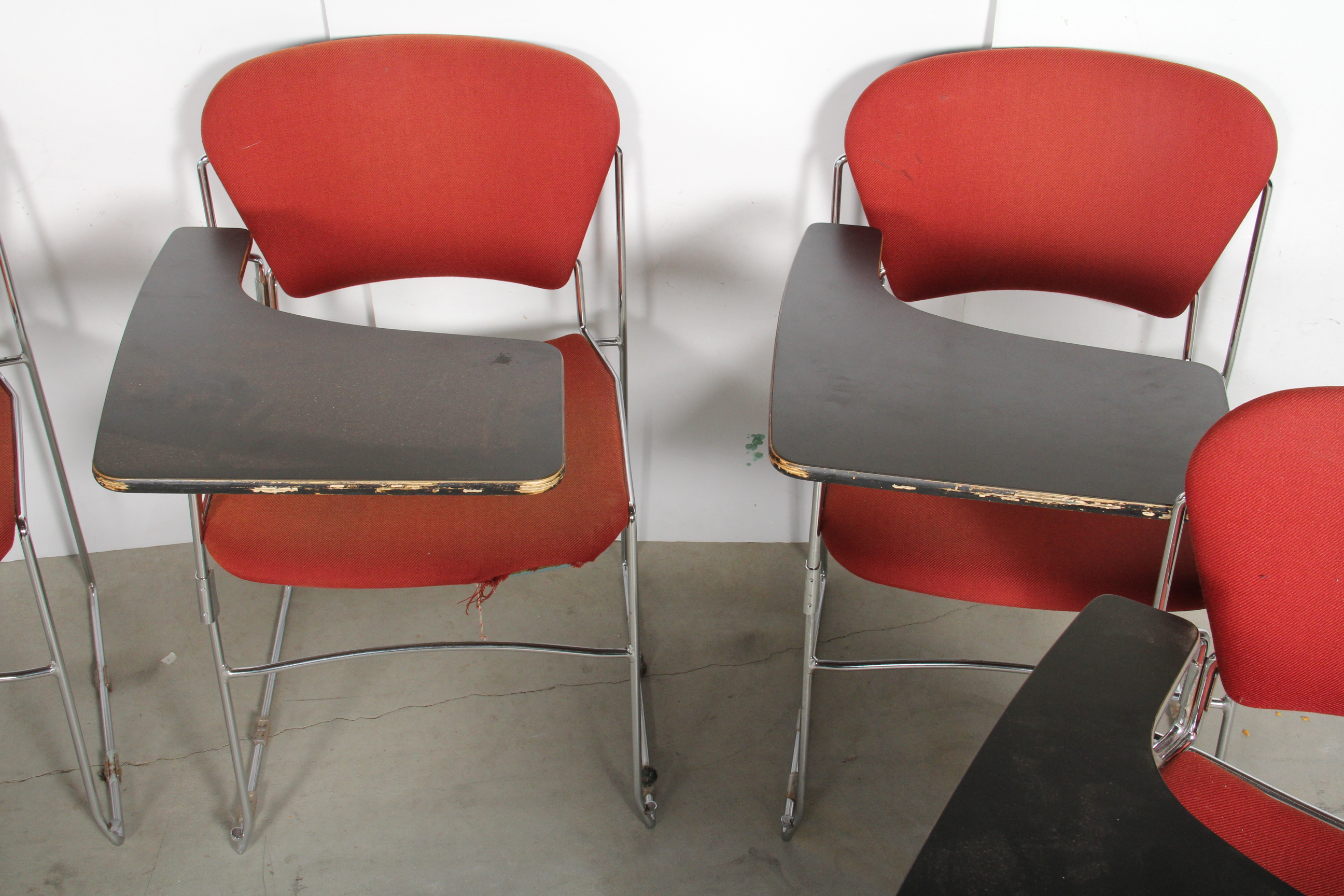 Six Vintage University Desk Chairs
