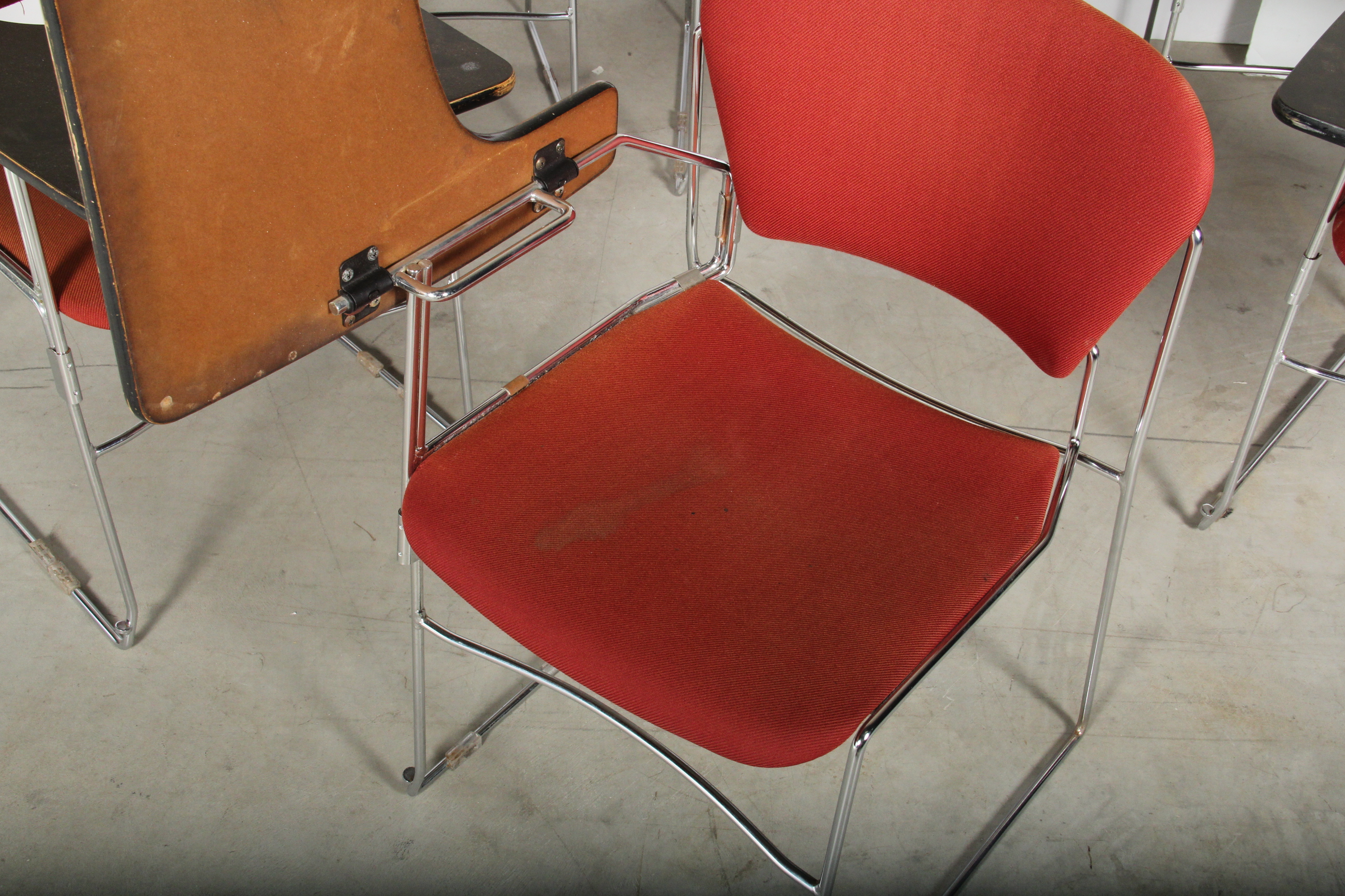 Six Vintage University Desk Chairs