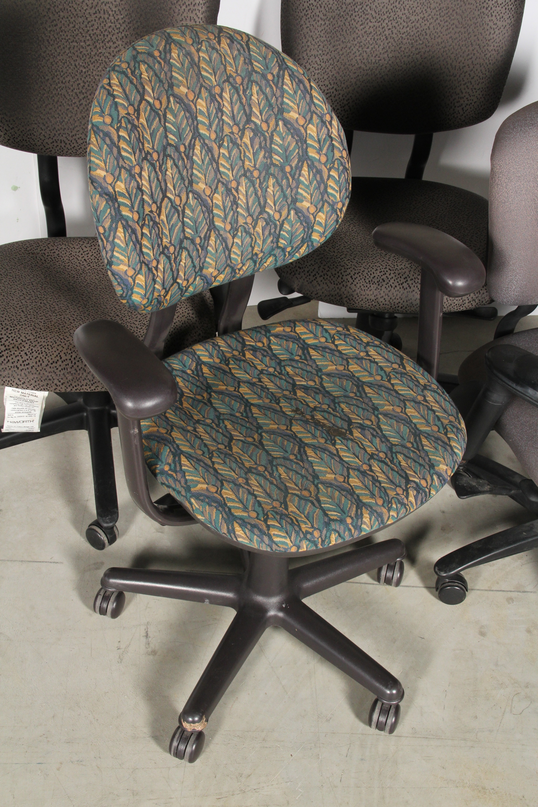 Set of Swivel Arm Office Chairs