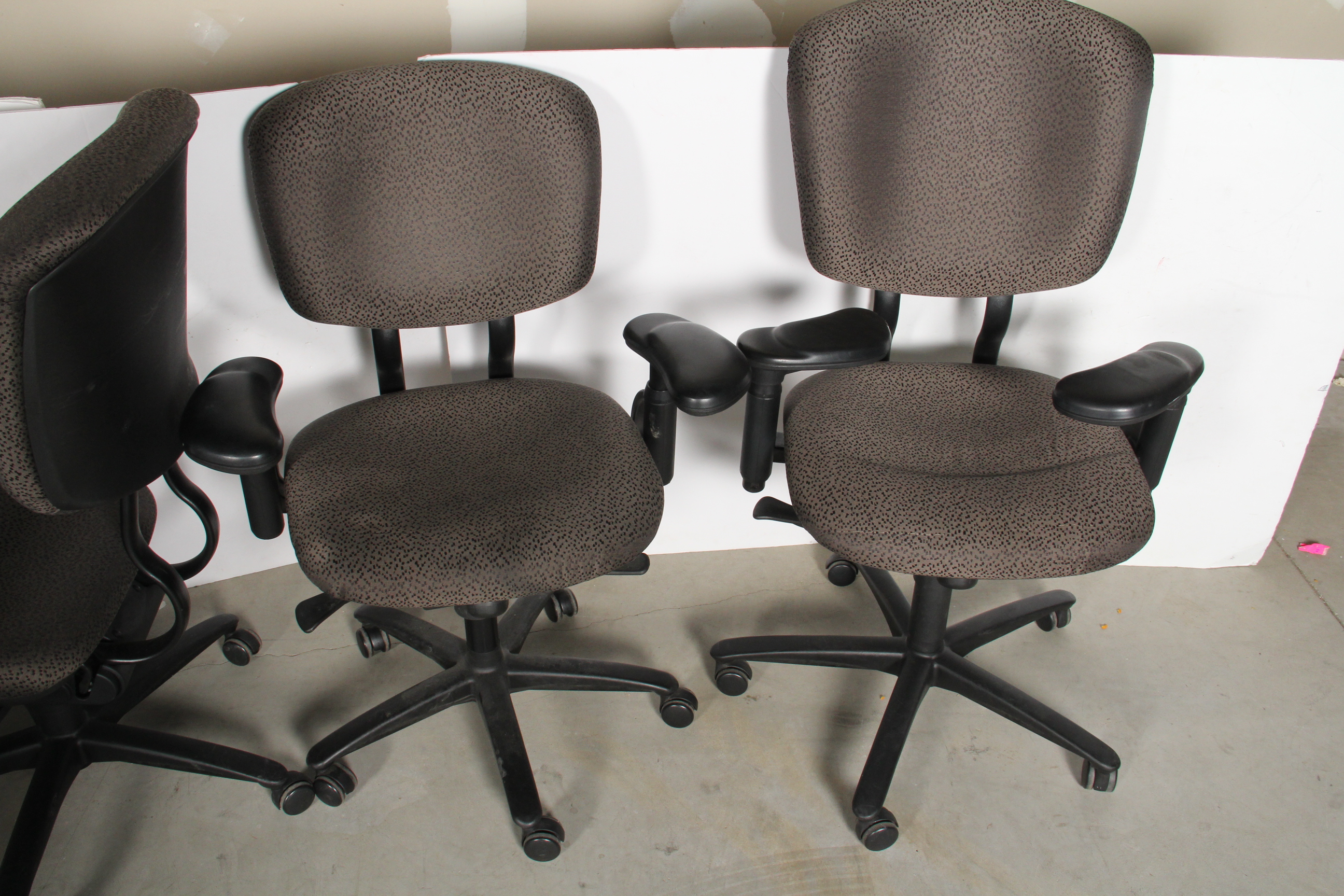 Set of Swivel Arm Office Chairs