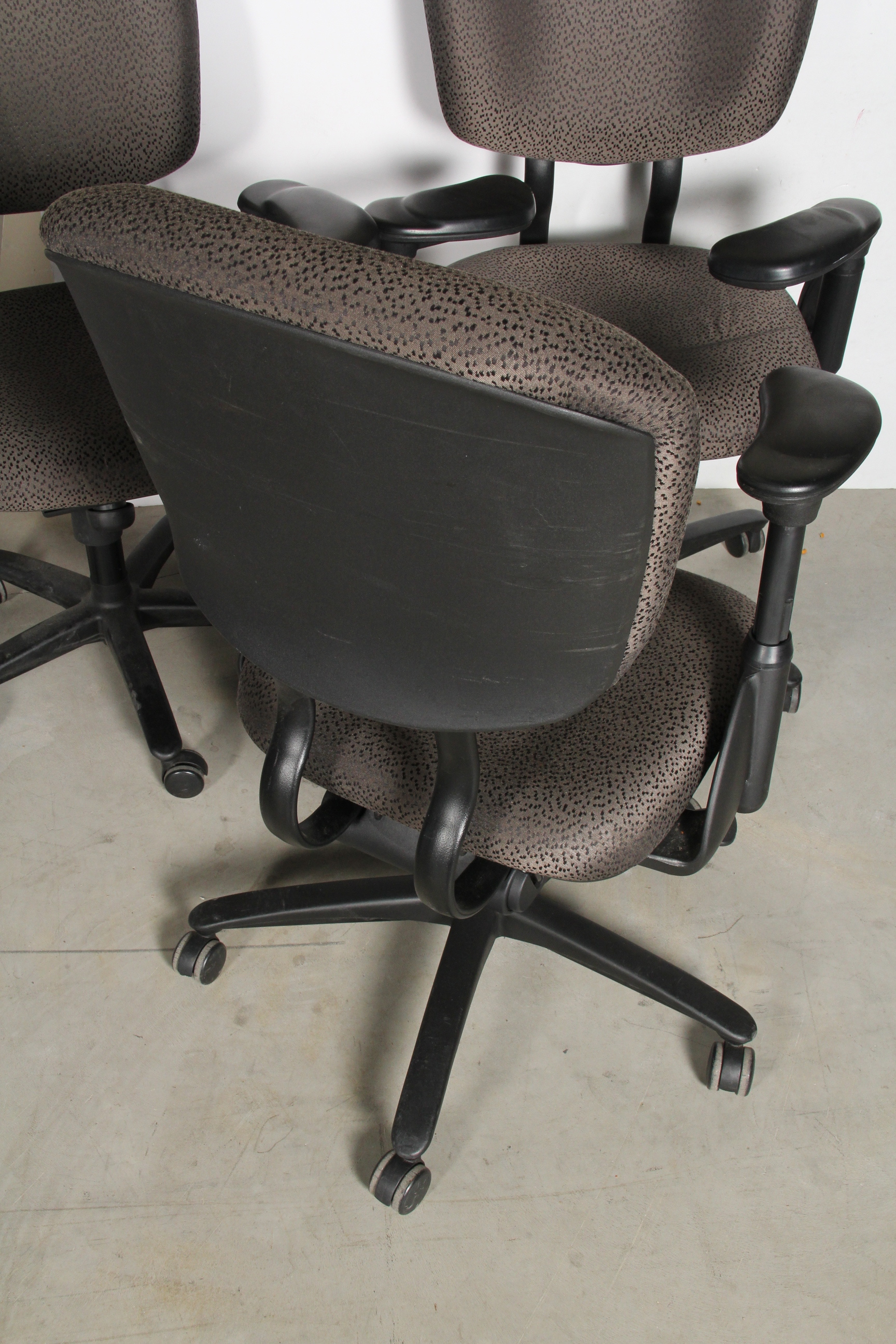 Set of Swivel Arm Office Chairs