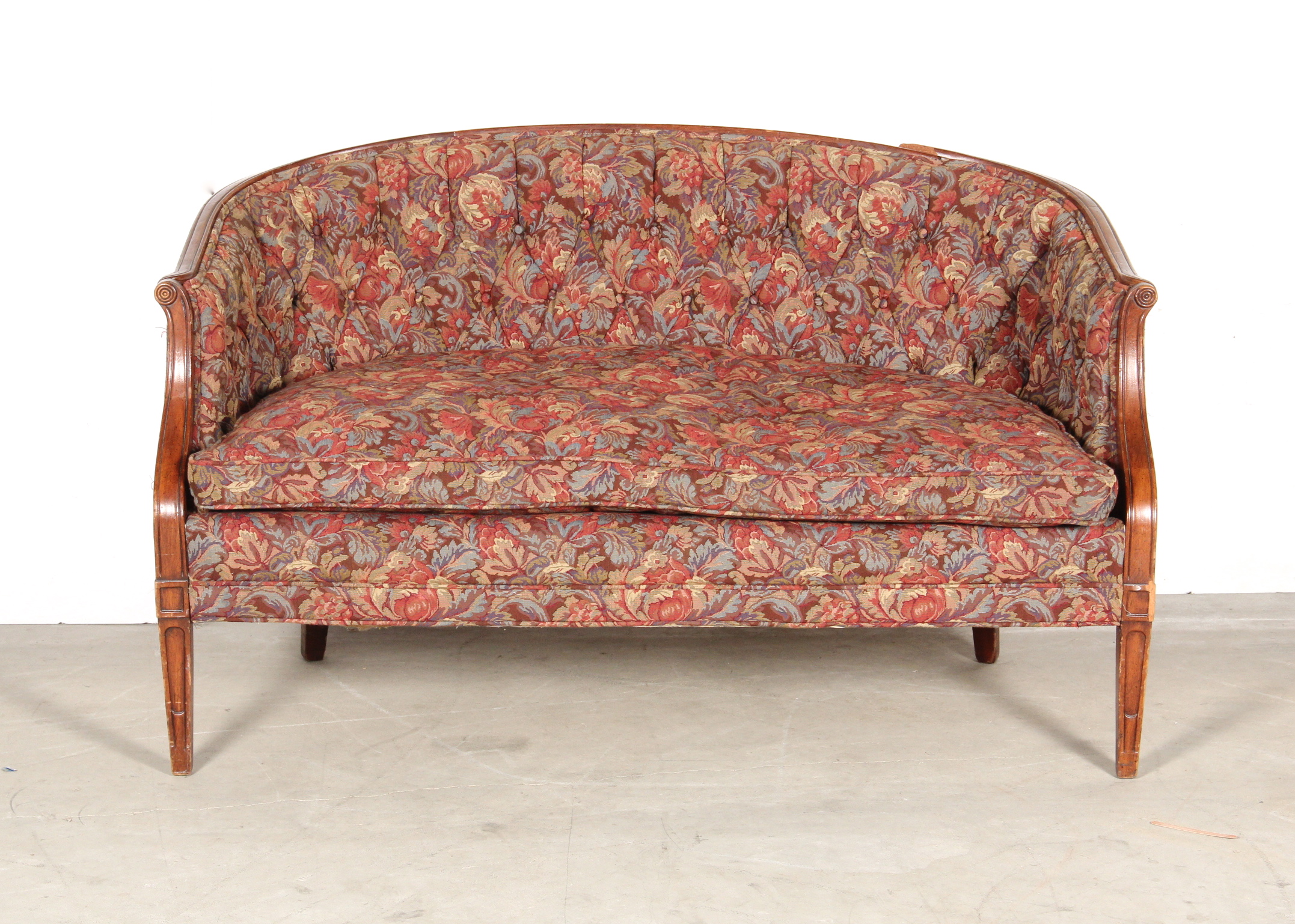 Vintage Button Tufted Settee