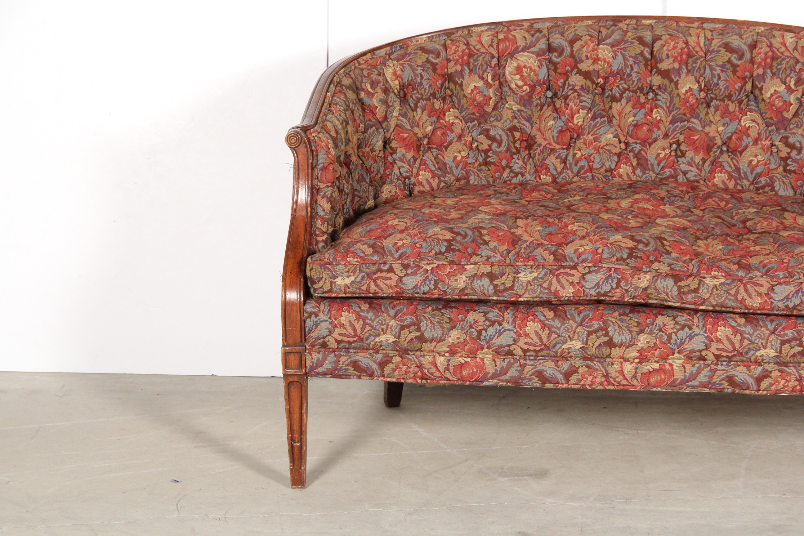 Vintage Button Tufted Settee