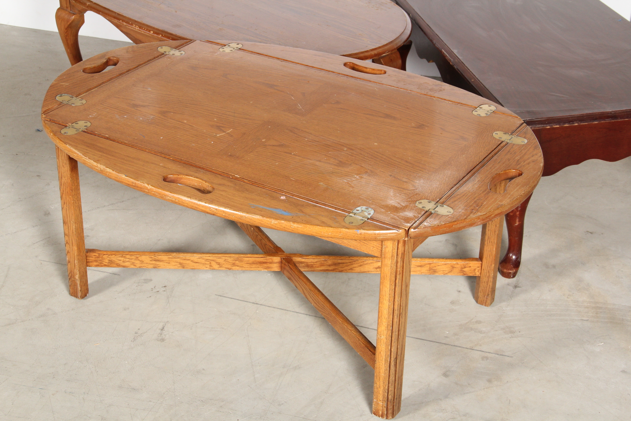 Trio of Wood Veneer Coffee Tables