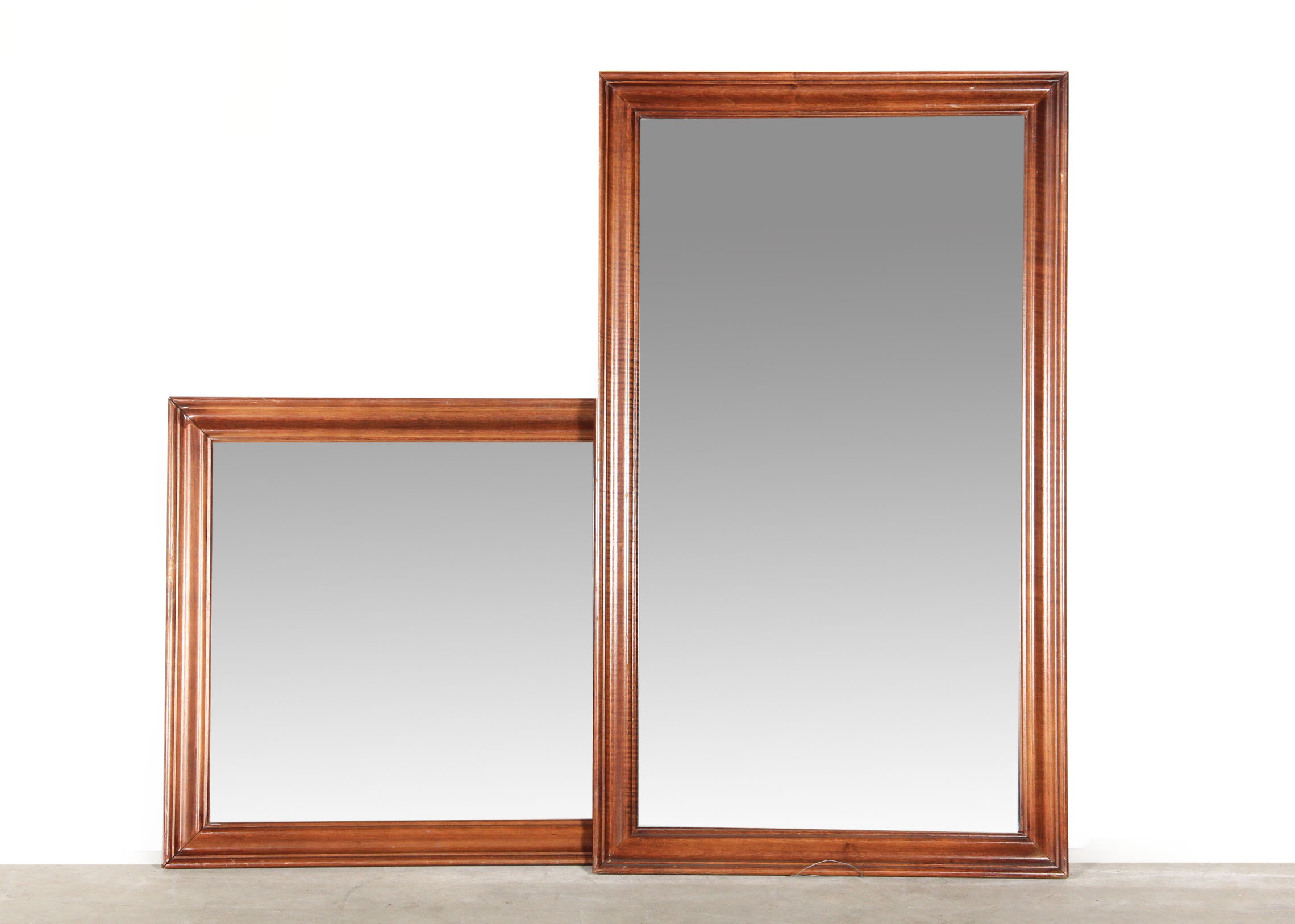 Pair of Contemporary Wood Frame Mirrors