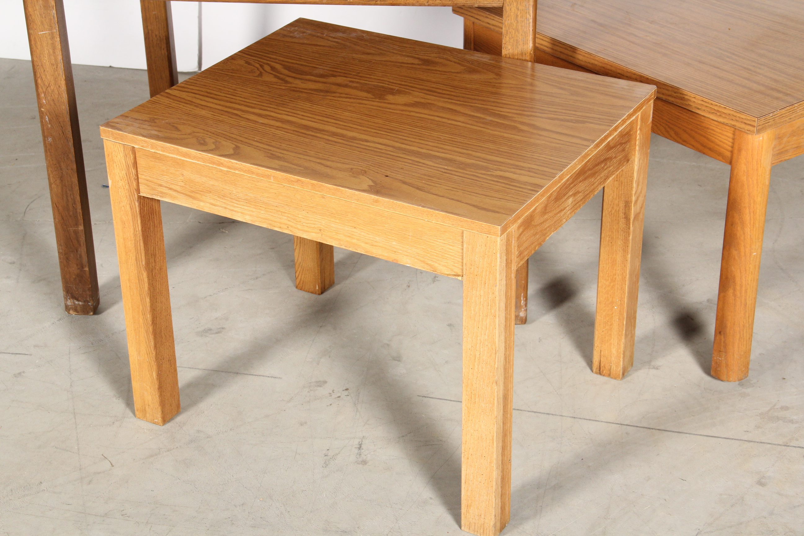 Trio of Wood Veneer Tables