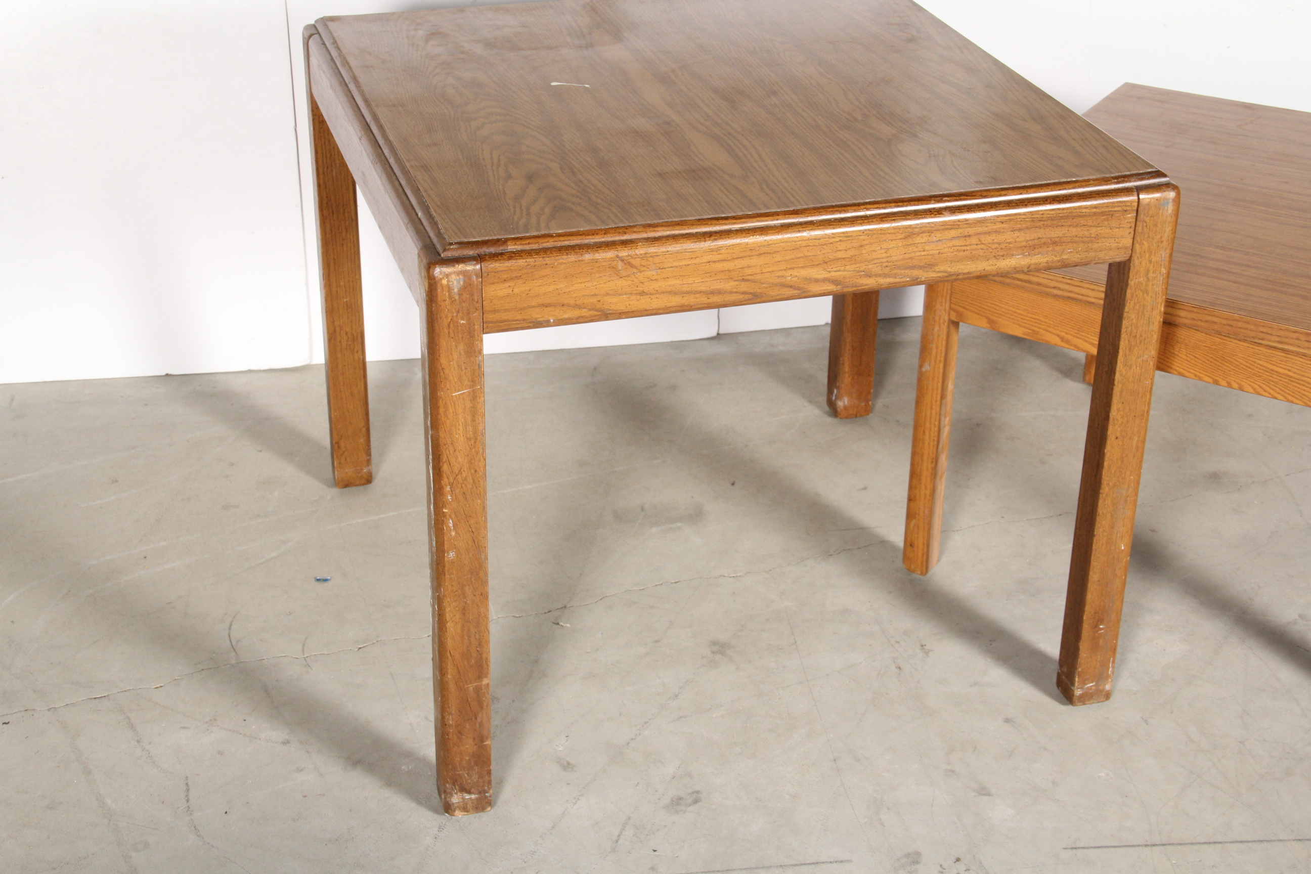 Trio of Wood Veneer Tables