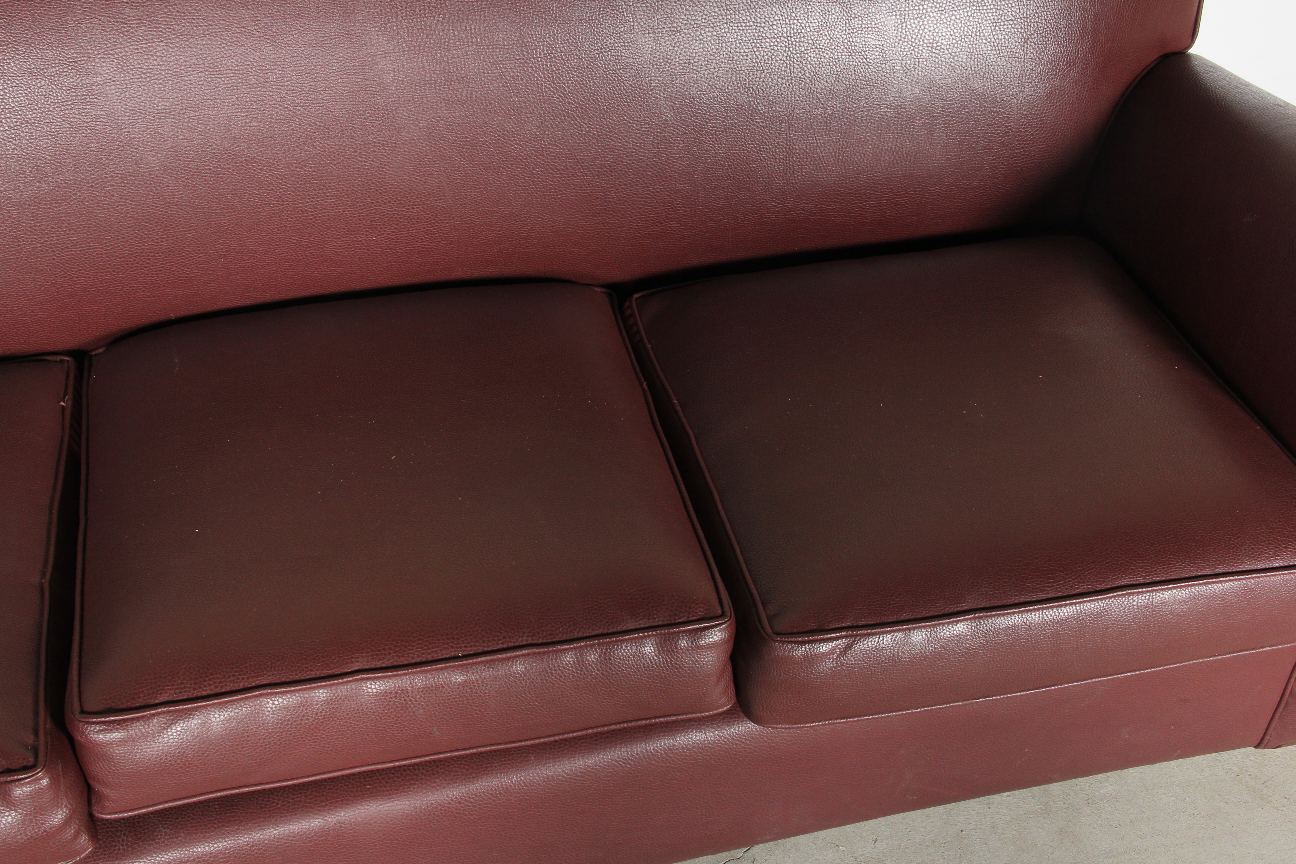 Edwards Furniture Maroon Leatherette Sofa