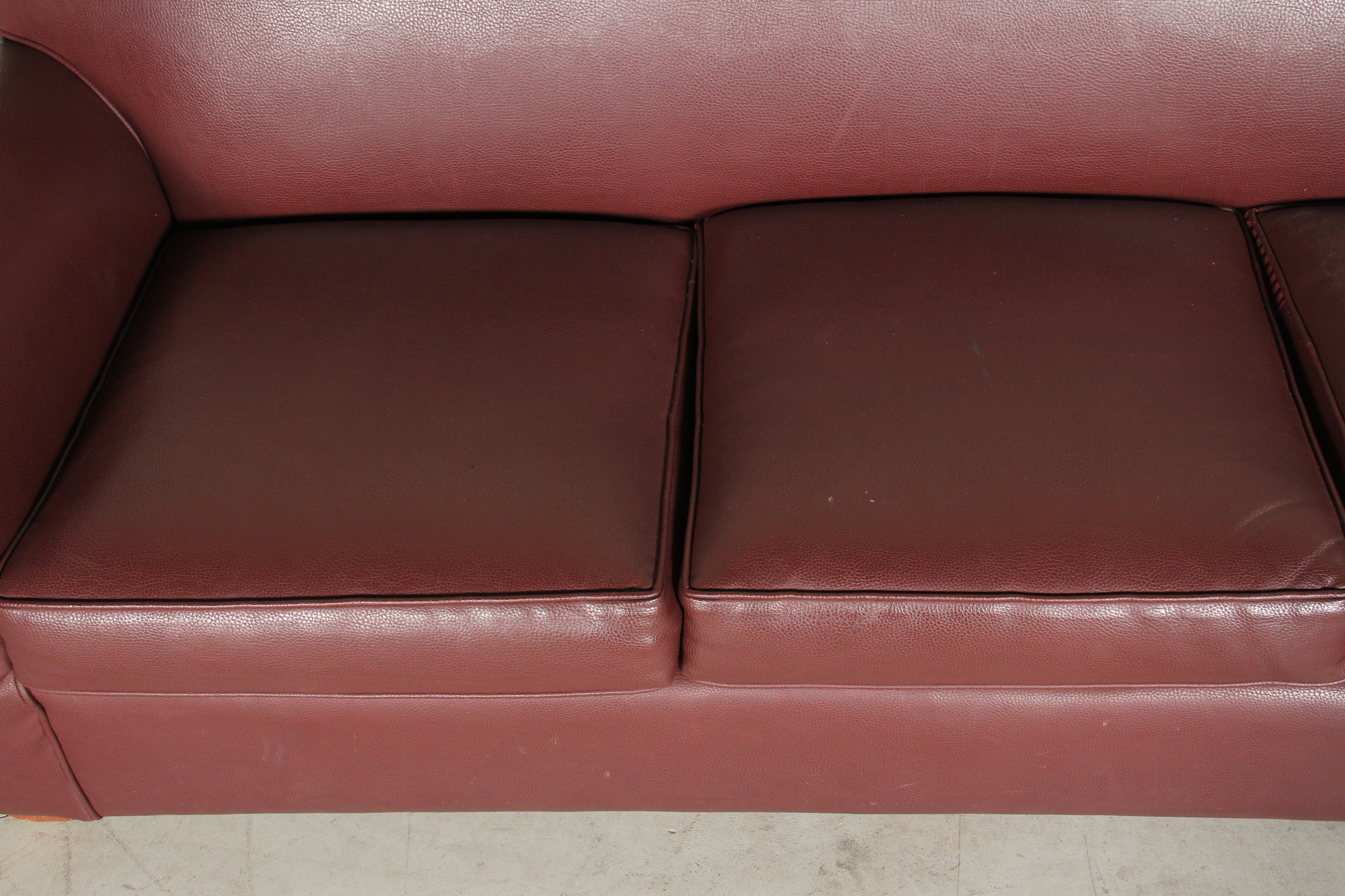 Edwards Furniture Maroon Leatherette Sofa