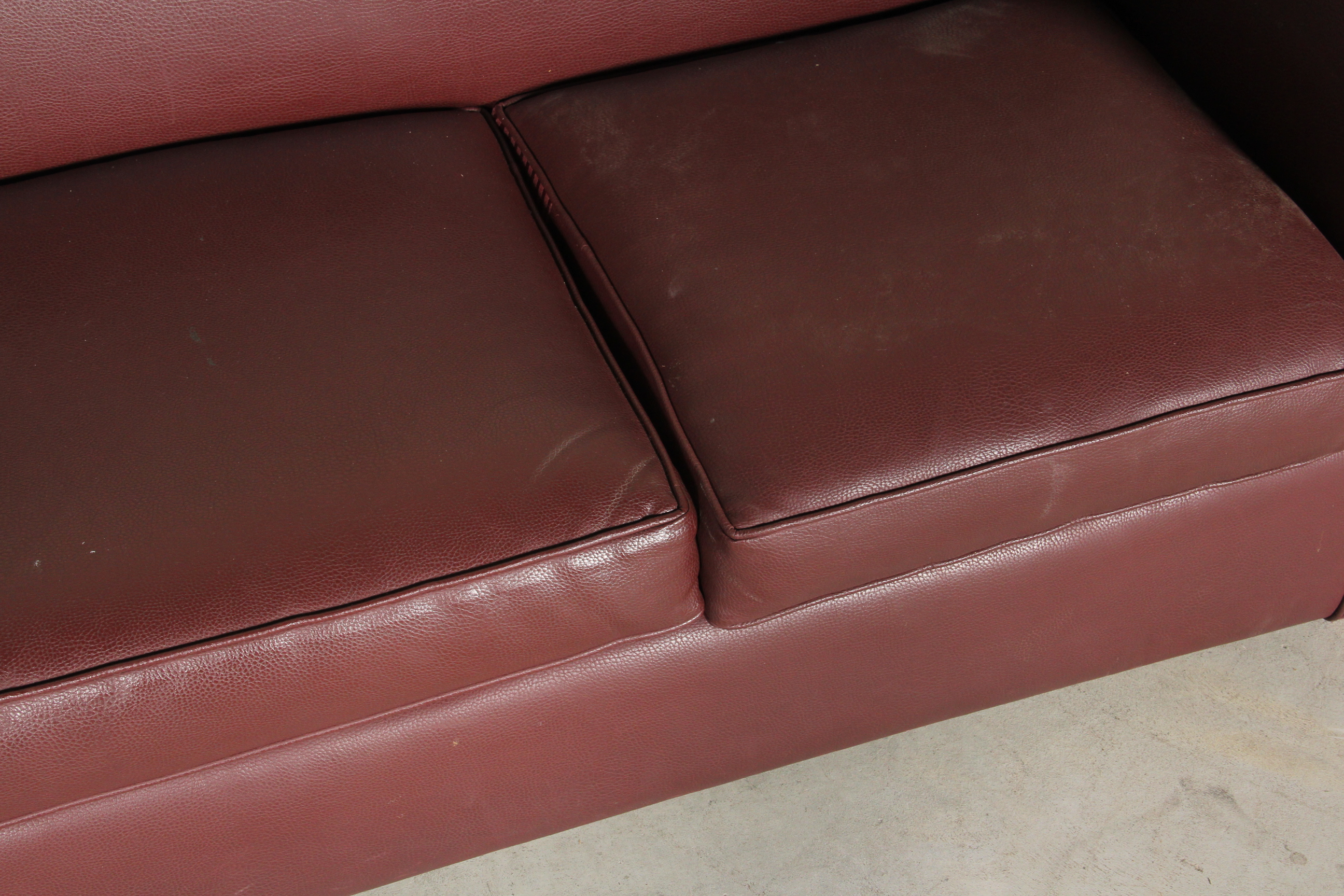 Edwards Furniture Maroon Leatherette Sofa