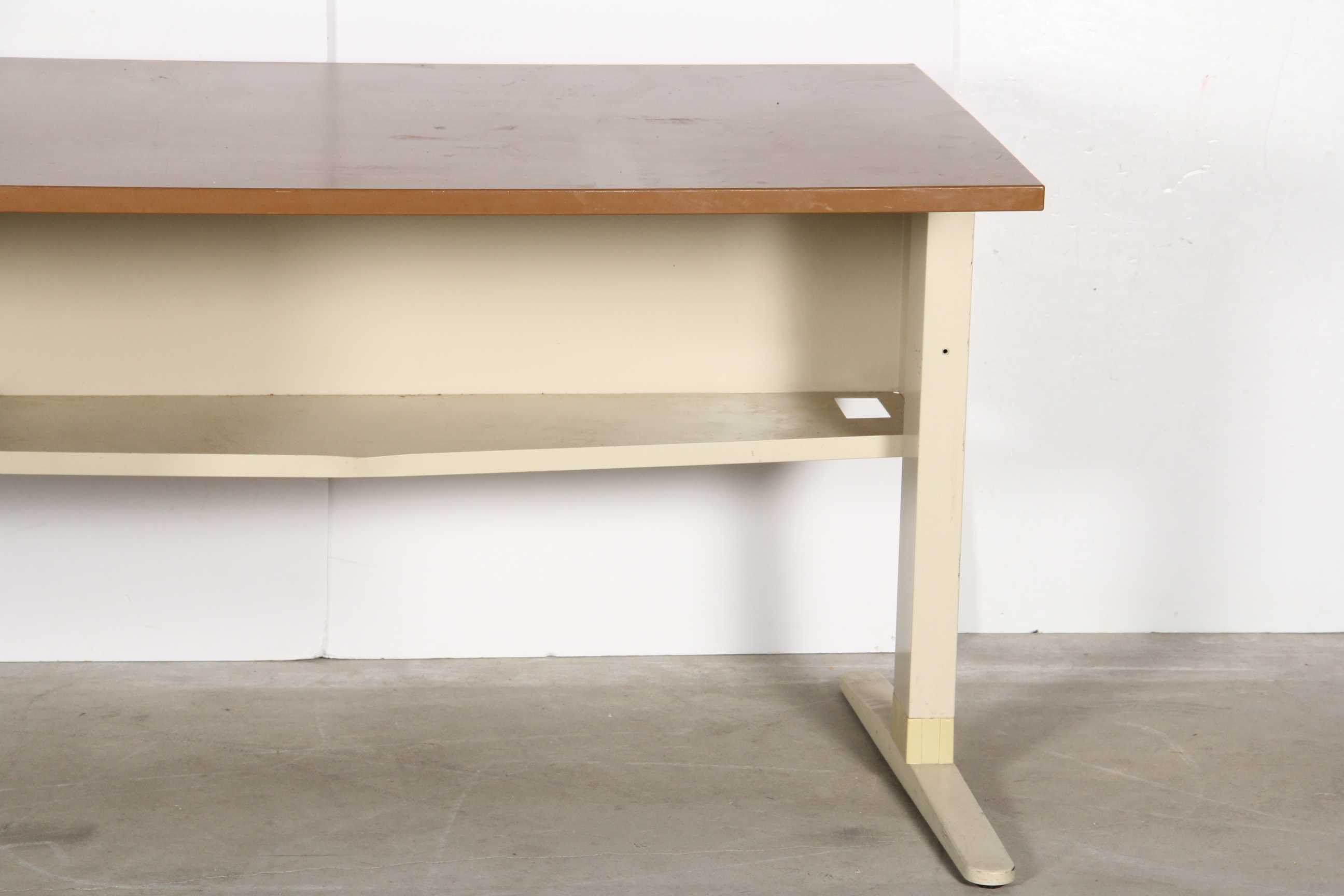 Vintage Metal and Wood Laminate Desk