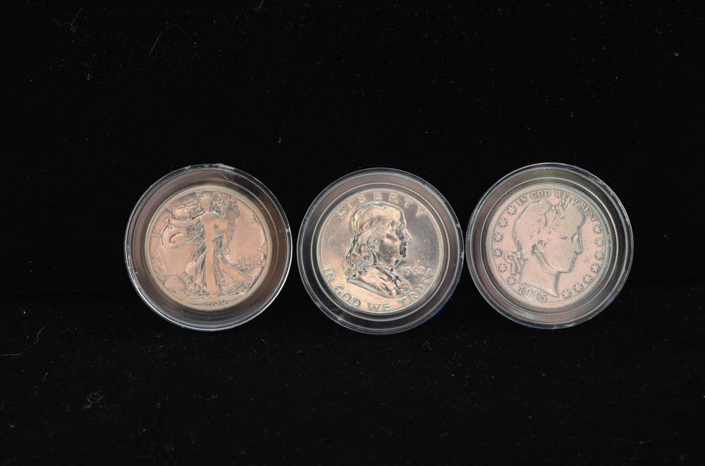 Group of (3) American Silver Half Dollars