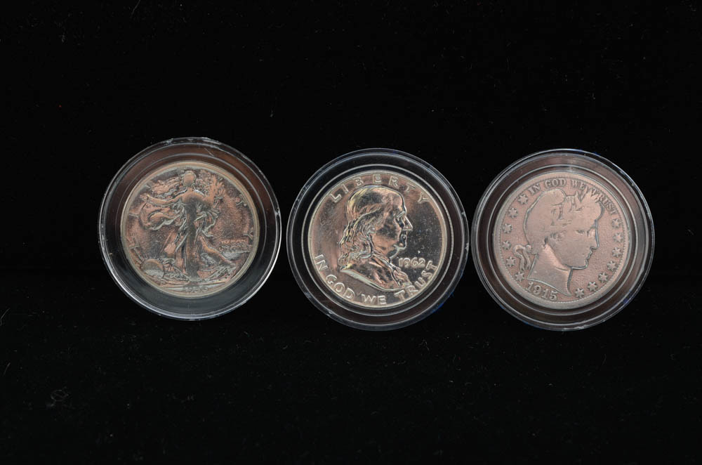 Group of (3) American Silver Half Dollars