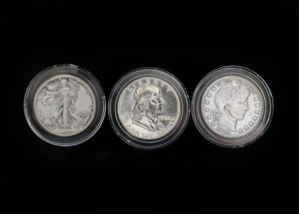 Group of (3) American Silver Half Dollars