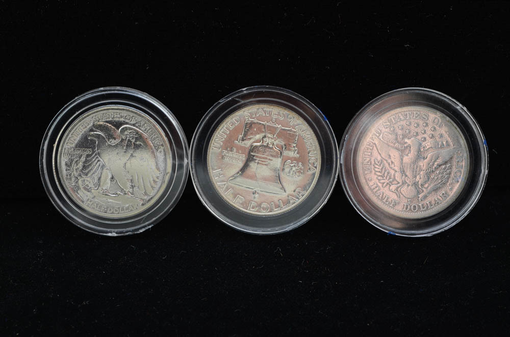 Group of (3) American Silver Half Dollars