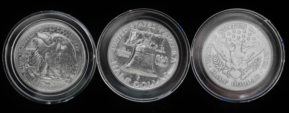 Group of (3) American Silver Half Dollars