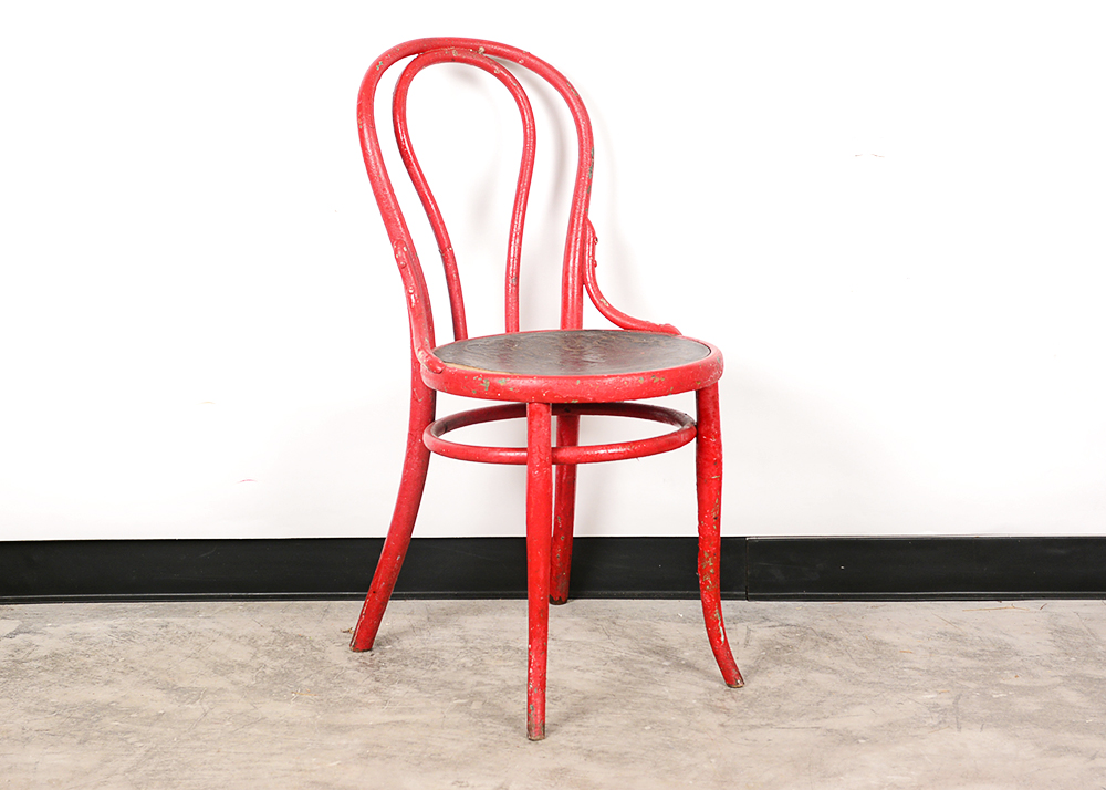 Painted Red Bentwood Chair