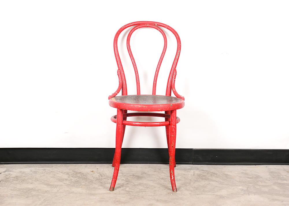 Painted Red Bentwood Chair