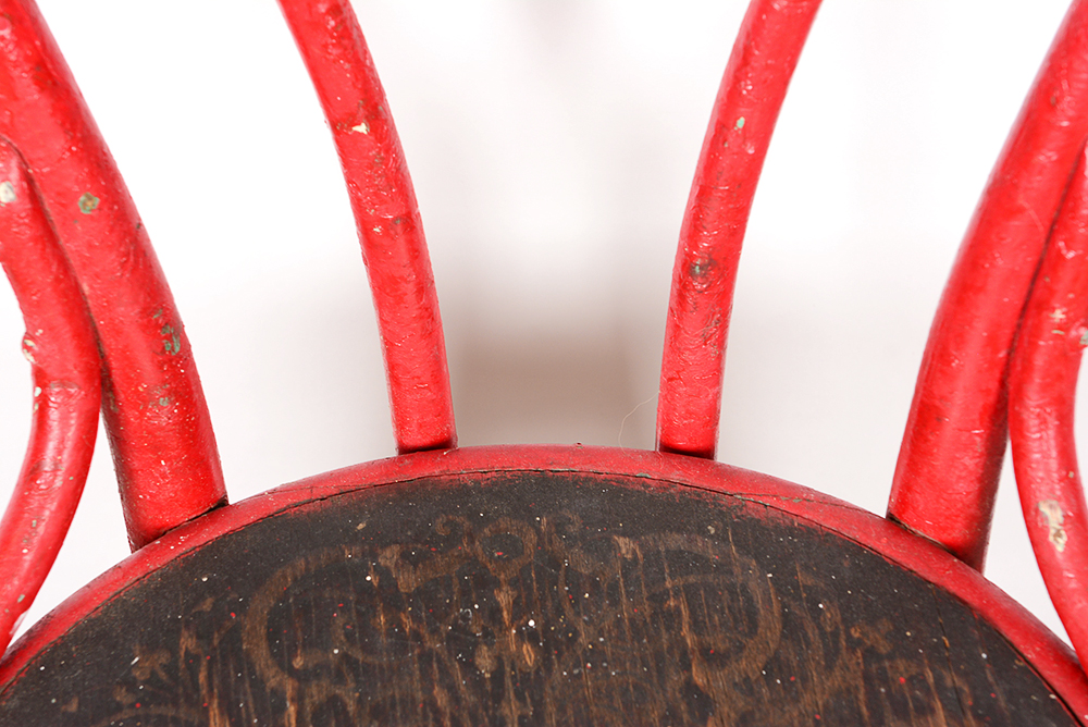 Painted Red Bentwood Chair