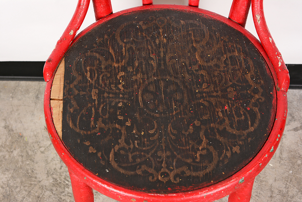 Painted Red Bentwood Chair
