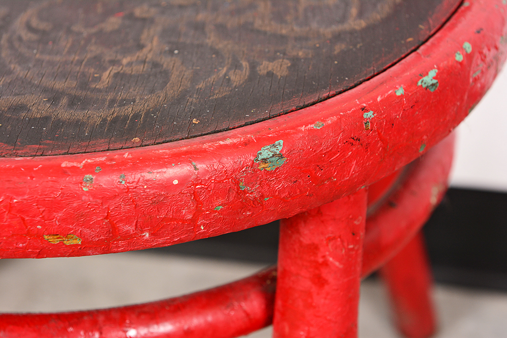 Painted Red Bentwood Chair