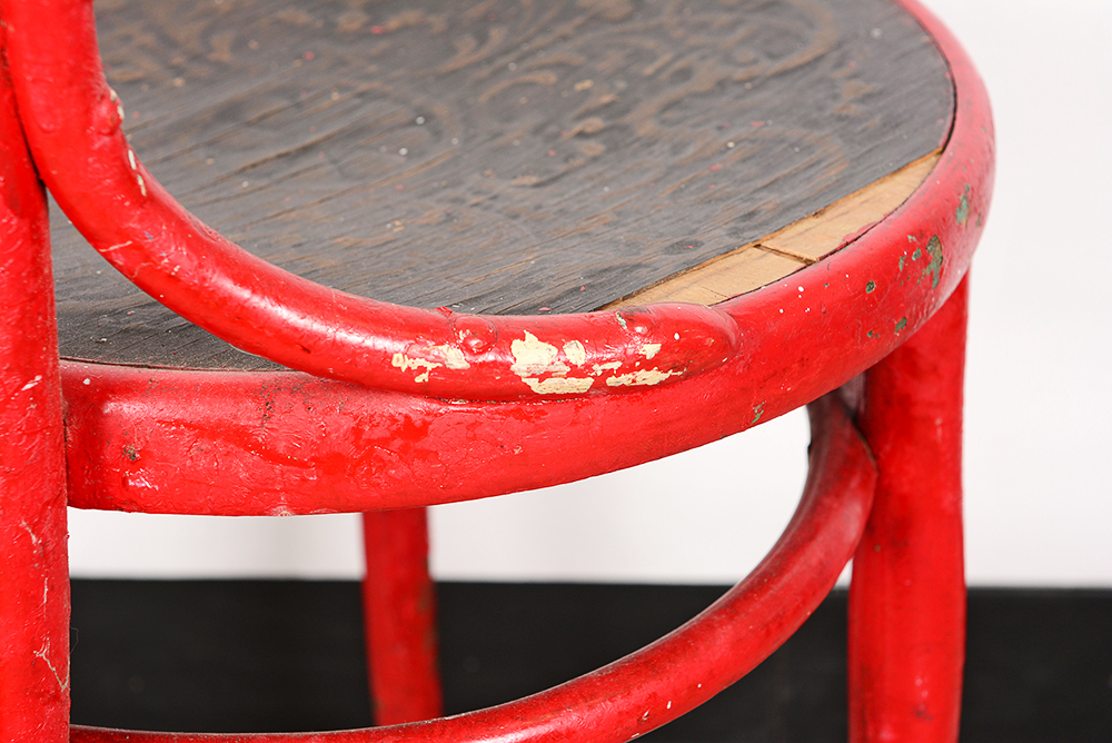 Painted Red Bentwood Chair