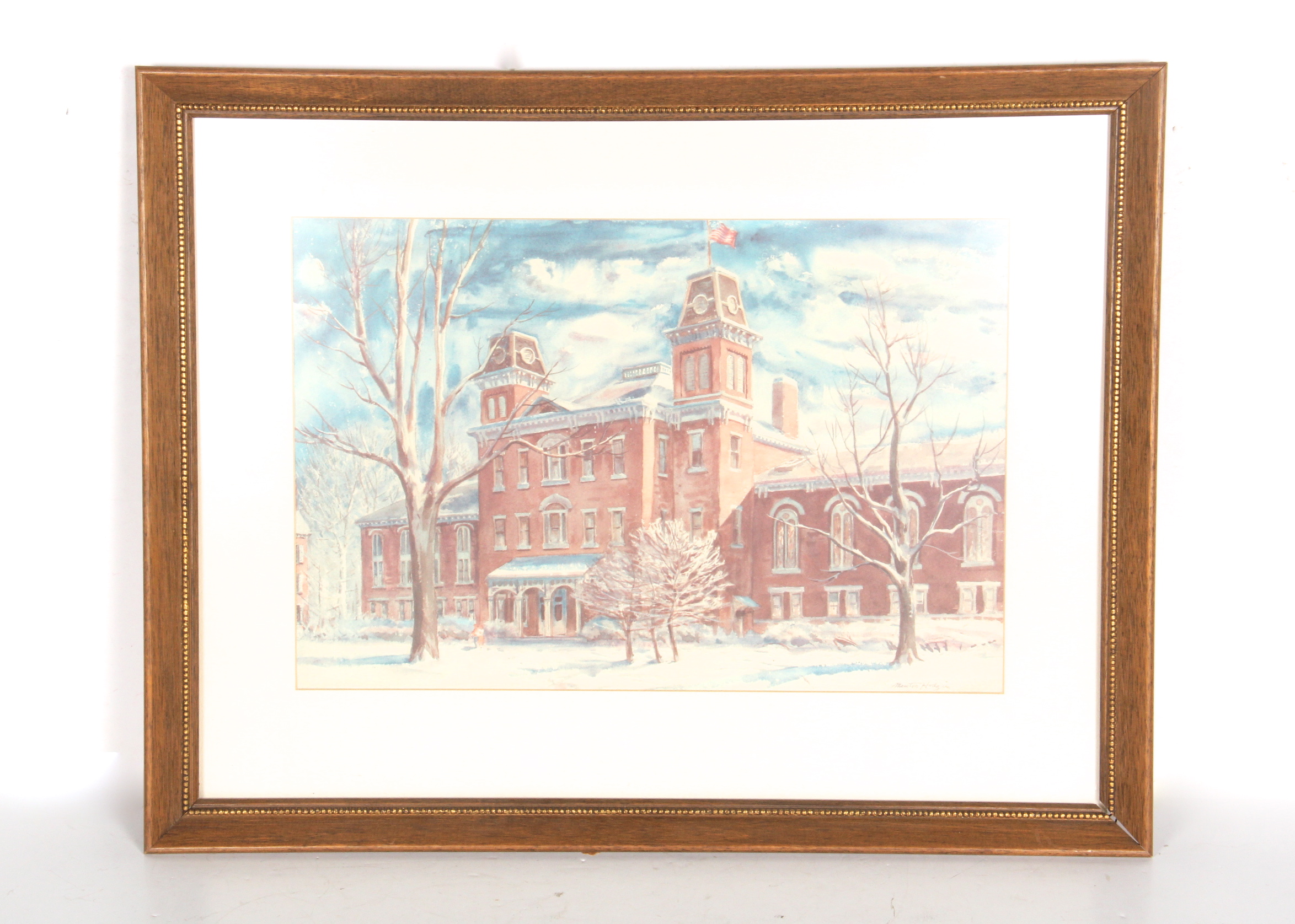 Framed Offset Lithograph of "Old Main"