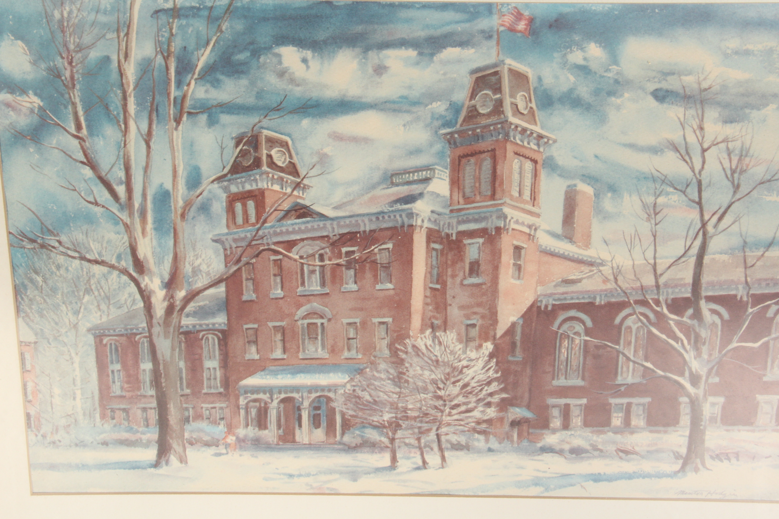Framed Offset Lithograph of "Old Main"