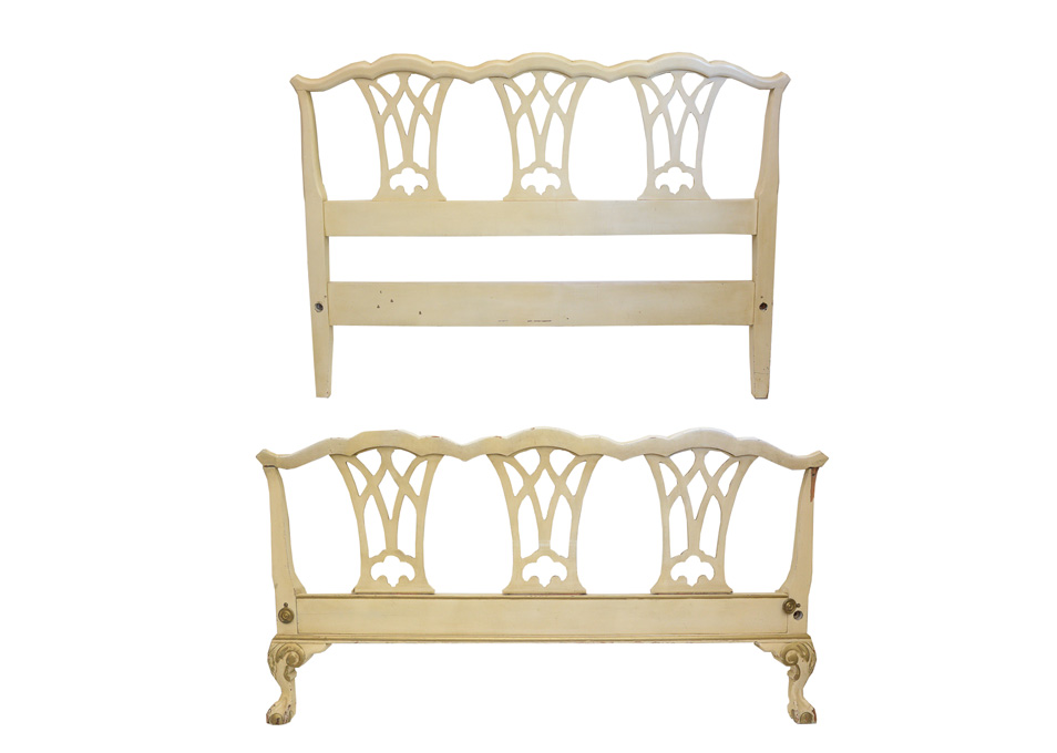 Distressed Wooden Bed Frame