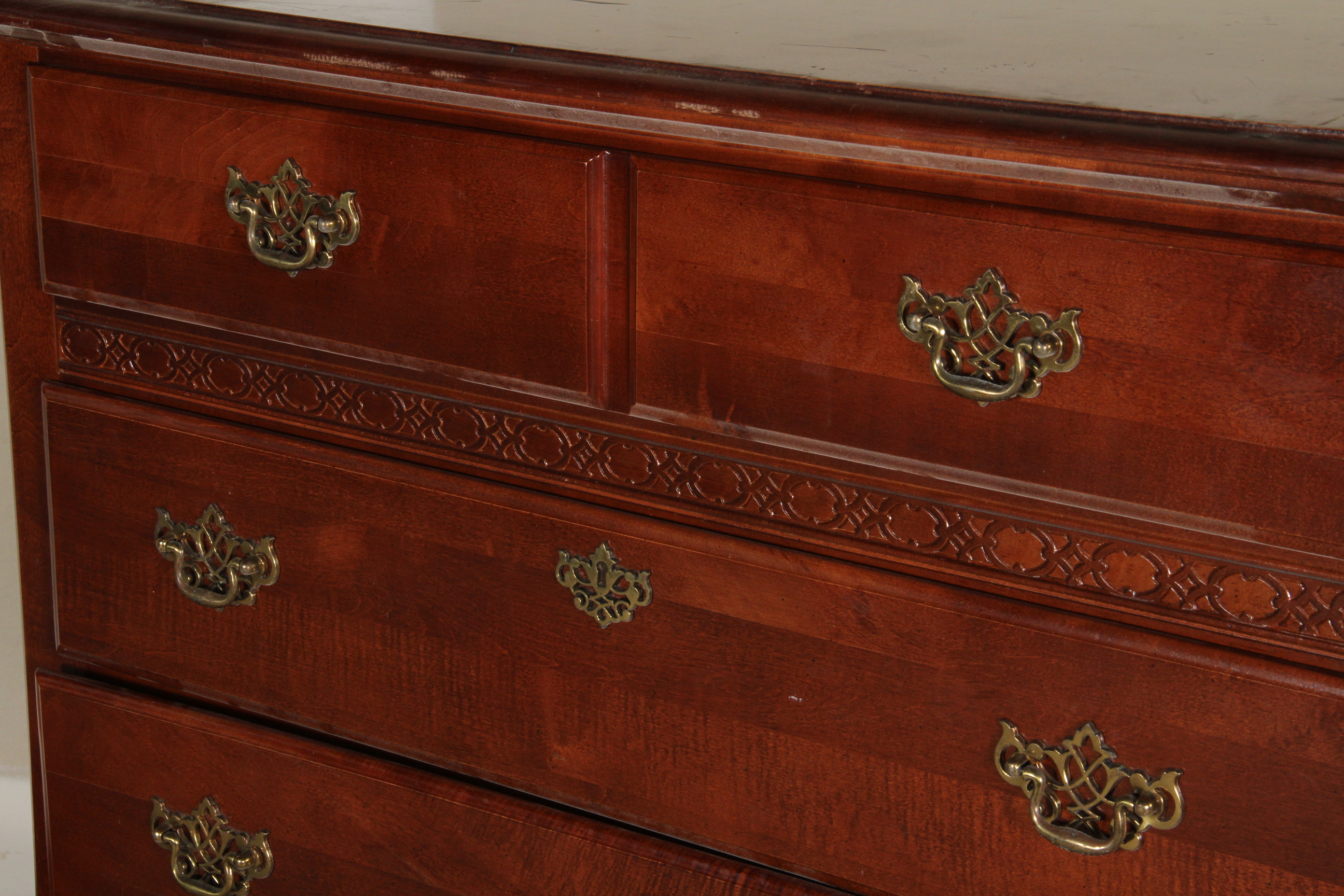 Colonial Style Tall Oak Dresser and Night Stand